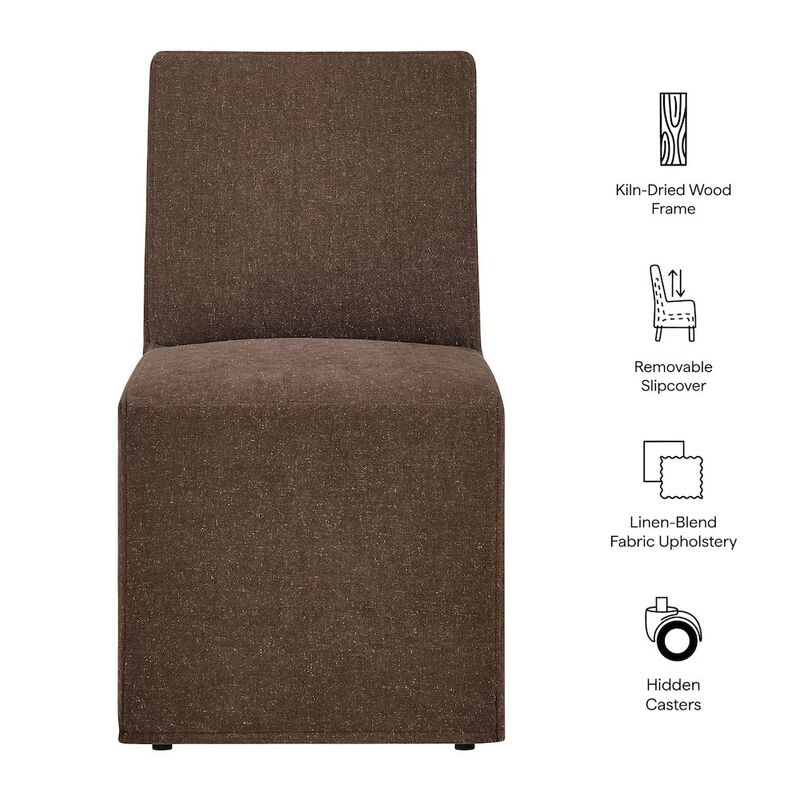 Tessera Upholstered Linen-Blend Slipcovered Dining Chair image number 2