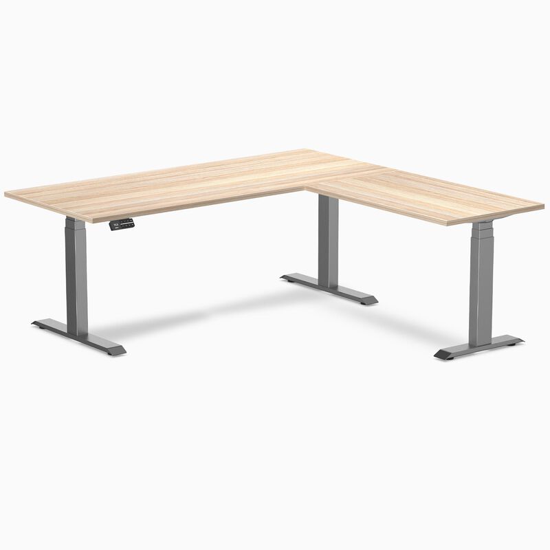 Desky Eco L-Shape Laminate Sit Stand Desk image number 0