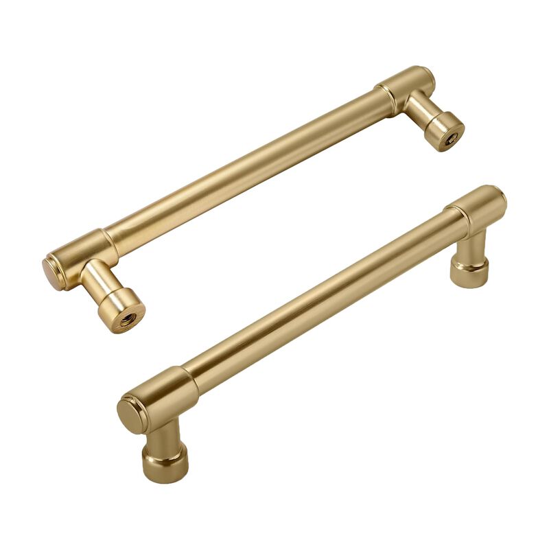 ZAUYX Solid Heavy Duty Jasper Pulls 2 Pack Gold Cabinet Pulls 6 Inch Hole Centers for Kitchen Cupboard Handles Modern Drawer Pul