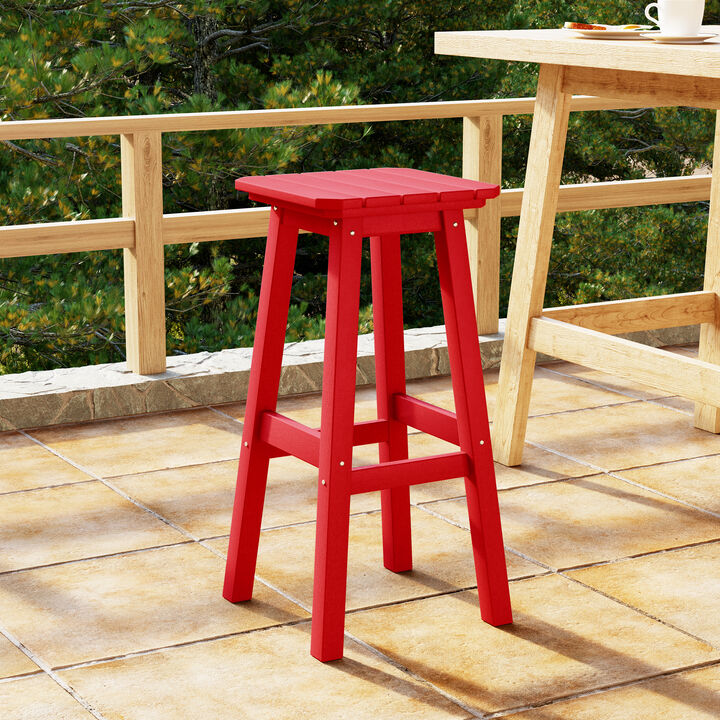 WestinTrends 29" HDPE Outdoor Patio Square Backless Bar Stool