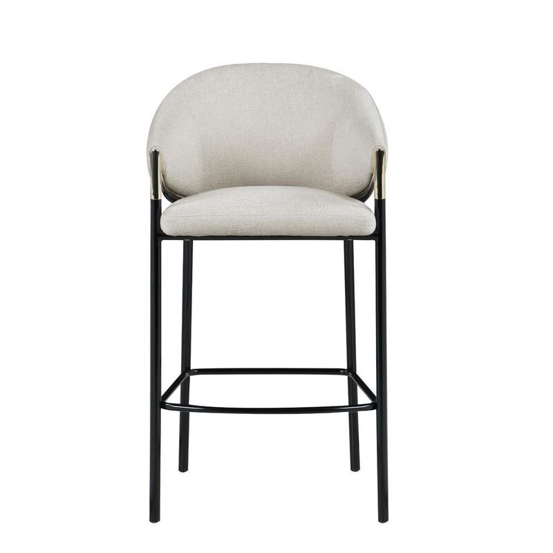 Coaster Co. of America Chadwick Sloped Arm Bar Stools Beige and Glossy Black (Set of 2)