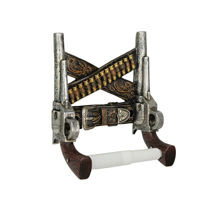 Wild West Gunslinger Holster Toilet Paper Holder Double Pistol Western Cowboy image number 0