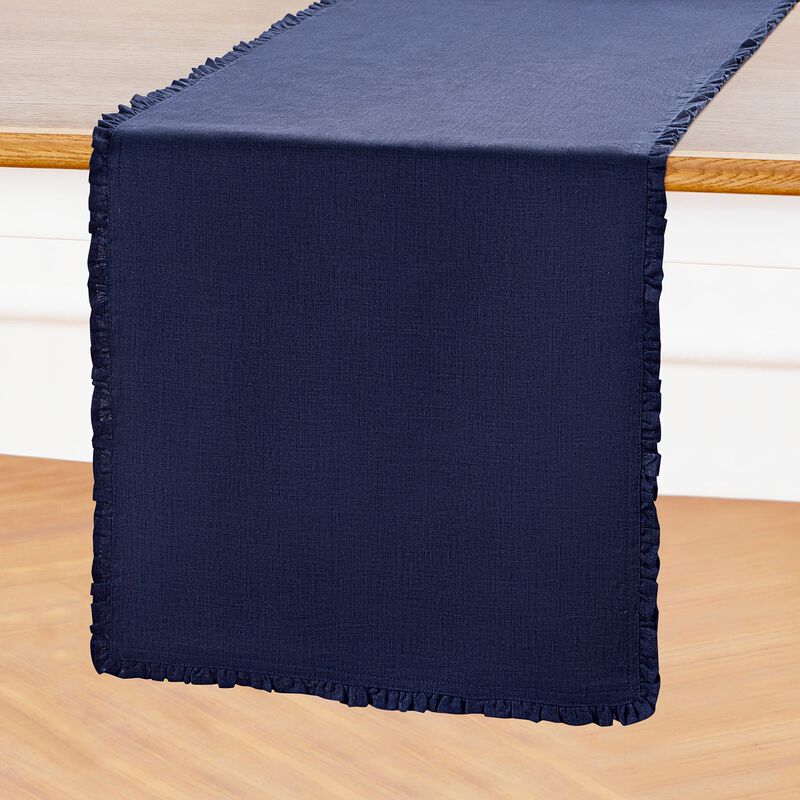 Christmas Linen Table Runner - Juliette Ruffle, Solino Home