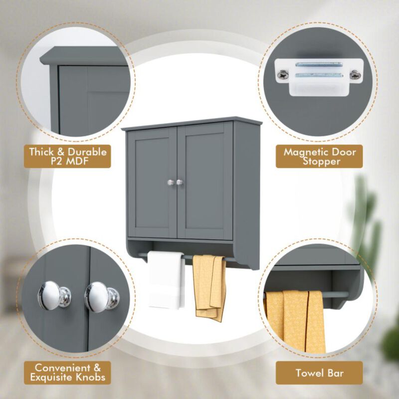 Hivvago Wall Mounted Bathroom Storage Medicine Cabinet with Towel Bar