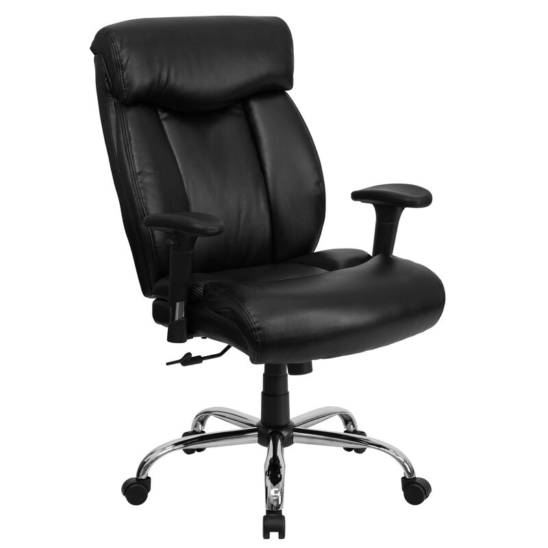 HERCULES Series Big & Tall 400 lb. Rated Black LeatherSoft Executive Ergonomic Office Chair with Full Headrest & Arms image number 0