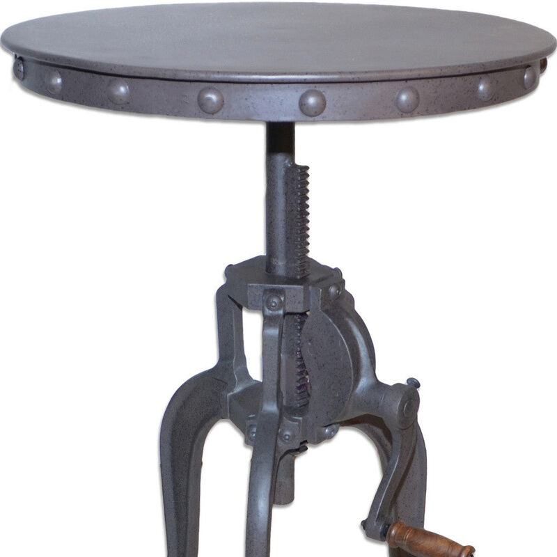 Homezia 19" Inndustrial And Industrial Metal Round End Table