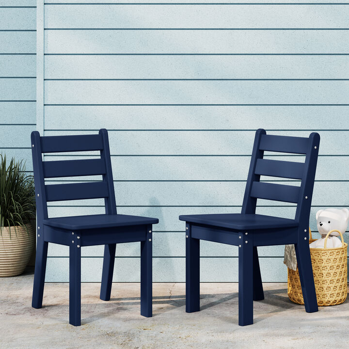 WestinTrends Outdoor HDPE Kids Plastic Toddler Dining Chair ((Set of 2))