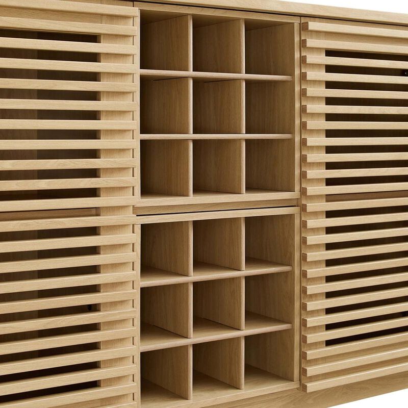Modway Render Mid-Century Modern Wine Bar Cabinet in Charcoal 17 x 46 x 37 image number 6