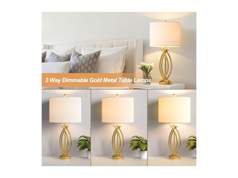 Dimmable Farmhouse Industrial Metal Desk Lamps Set Of 2 For Living Room Bedroom image number 3