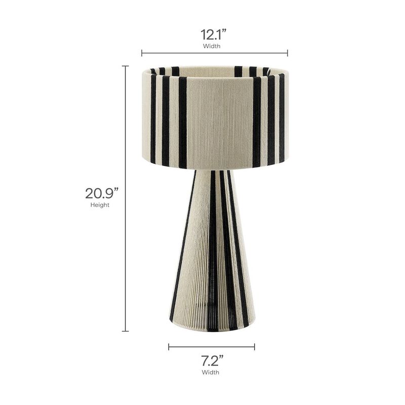 Gia Handwoven Cotton Thread Striped or Plain Table Lamp image number 2