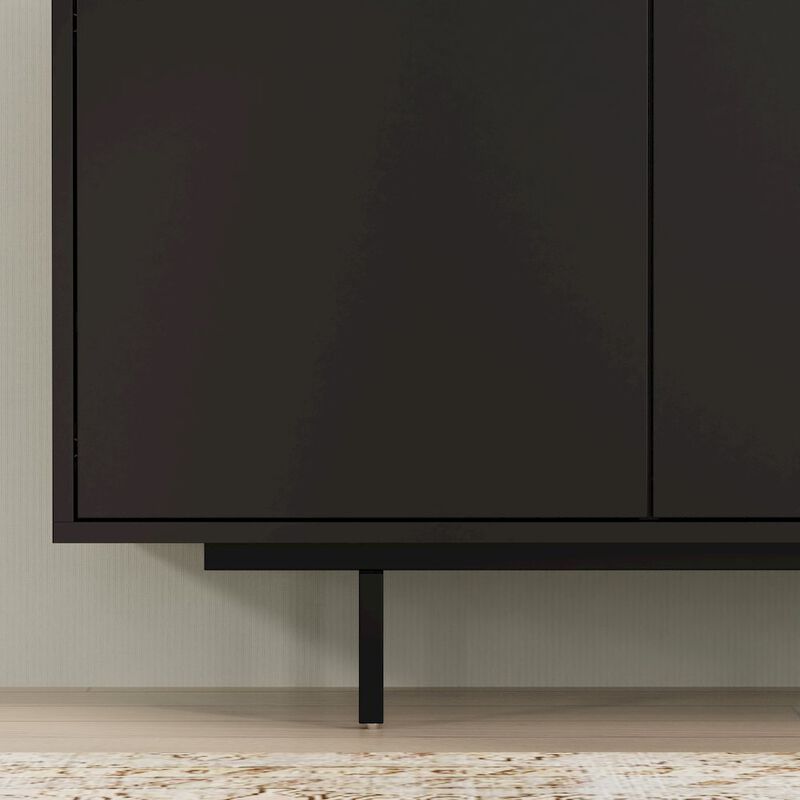 Comfort Pointe Graysen Black Laminate 4 Door TV Console