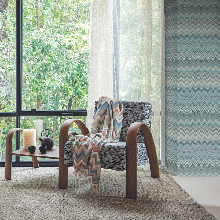 Happy Zigzag Blue Wallpaper