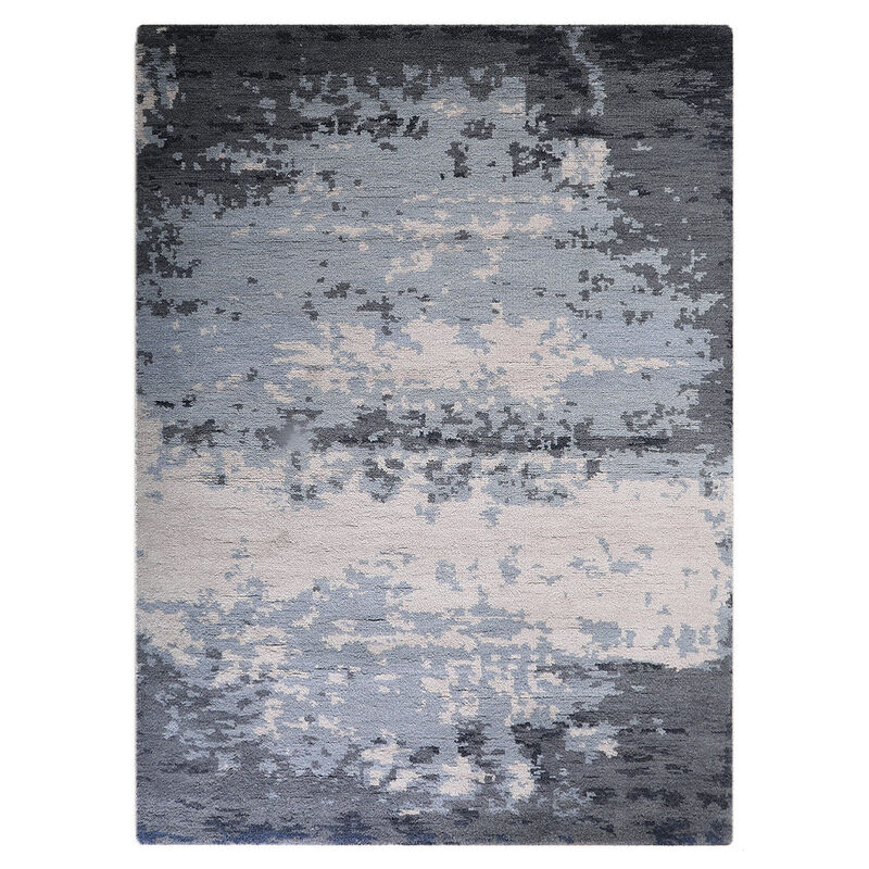 HAND KNOTTED WOOL Abstract AREA RUGS  - Rectangle Shape, Abstract Modern, Medium Pile Handmade Area Rugs for Living Room, Bed Room (N00805) image number 0