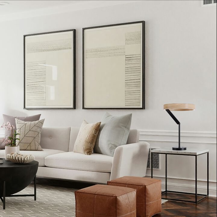 Modern 12W LED Table Lamp 18 in. - 2700K Warm Light- Angled Design in Matte Black