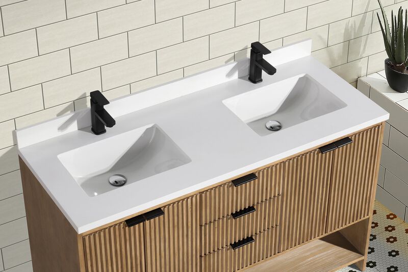 Diego 55" Bathroom Vanity Weathered Fir image number 7