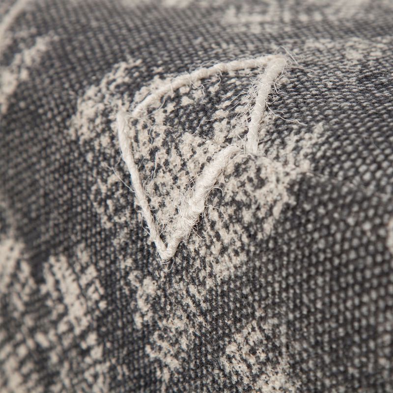 Cube Ottoman in Cotton and Fabric – Decorative Footstool for Bedroom