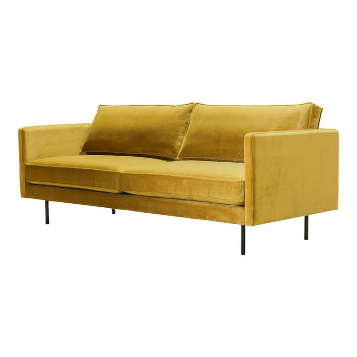 Luxe Mustard Velvet Sofa - Part of Raphael Collection, Belen Kox