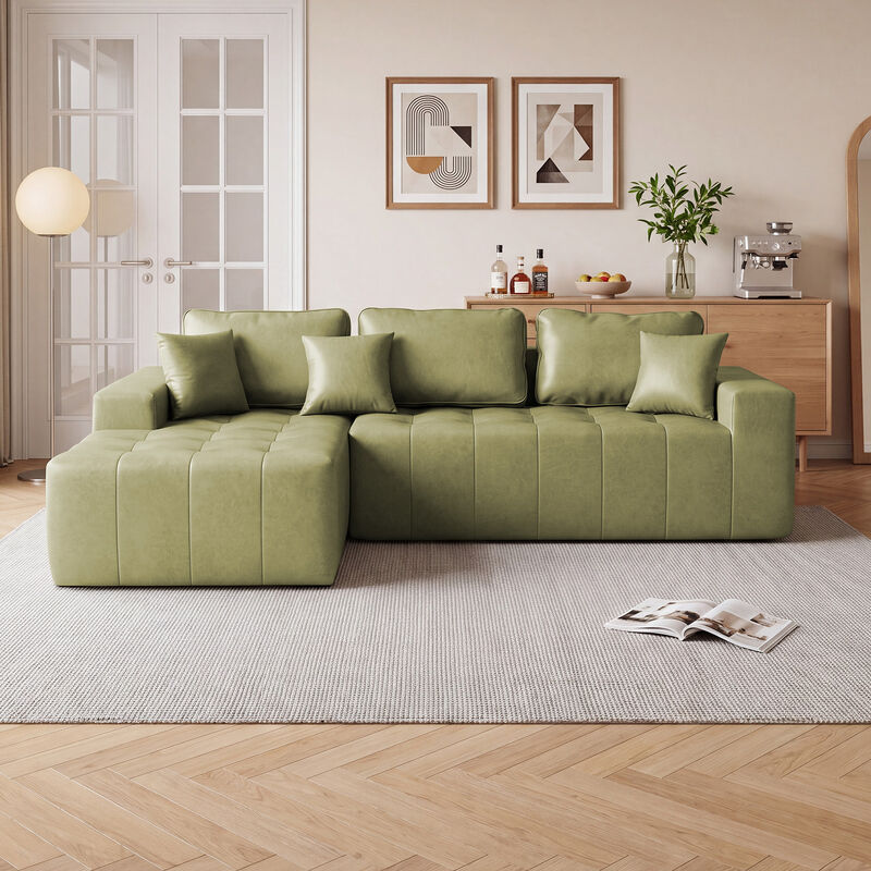 Lubcle Faux Leather Compression Sofa image number 2