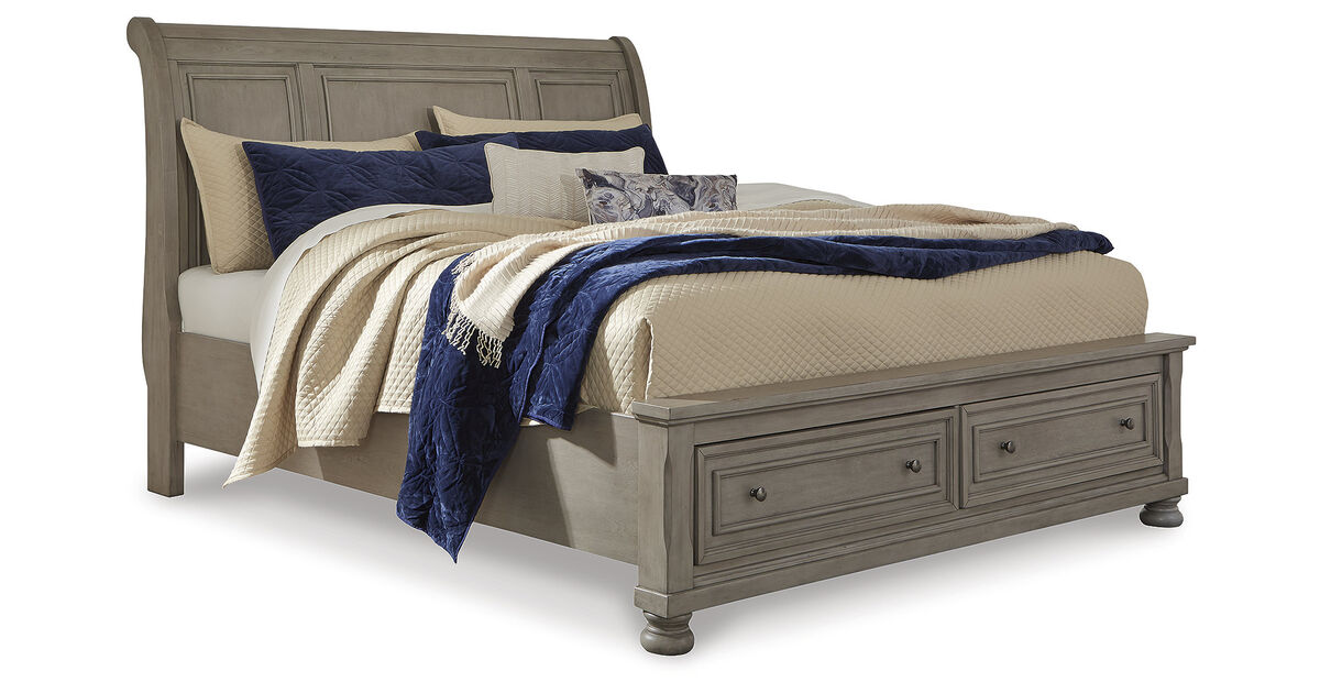Lettner Queen Sleigh Bed with Storage Drawers