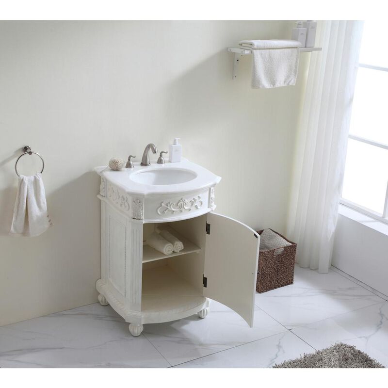 Elegant Kitchen and Bath 24 inch Single Bathroom vanity in Antique White