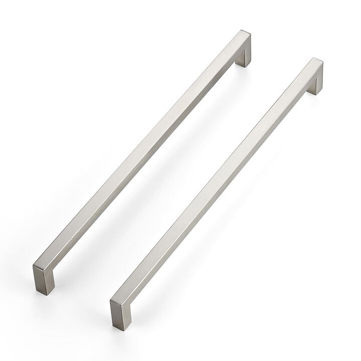 JOY DECOR 8 Pack Cabinet Handles,12-3/5 Inch Brushed Nickel Cabinet Pulls,Kitchen Cabinet Handles Square Drawer Pulls Stainless