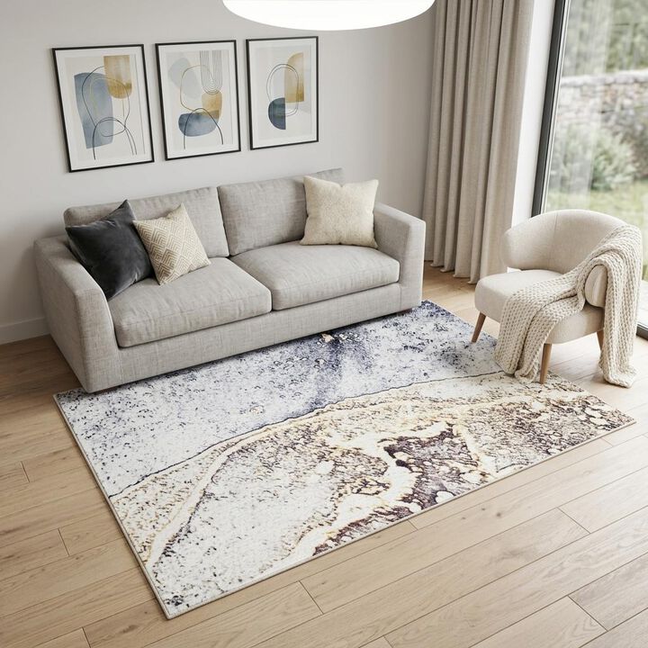 HomeRoots Abstract Power Loom Area Rug