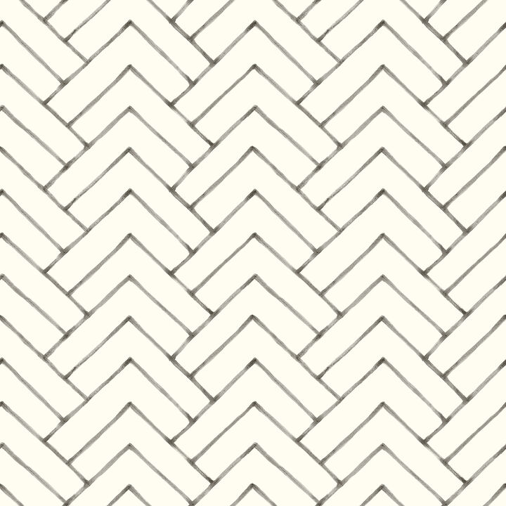 Oswin Black Tiered Herringbone Wallpaper