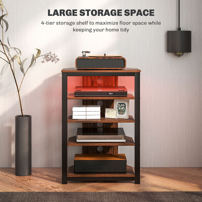 Hivvago Entertainment Center with LED Lighting and Storage image number 4
