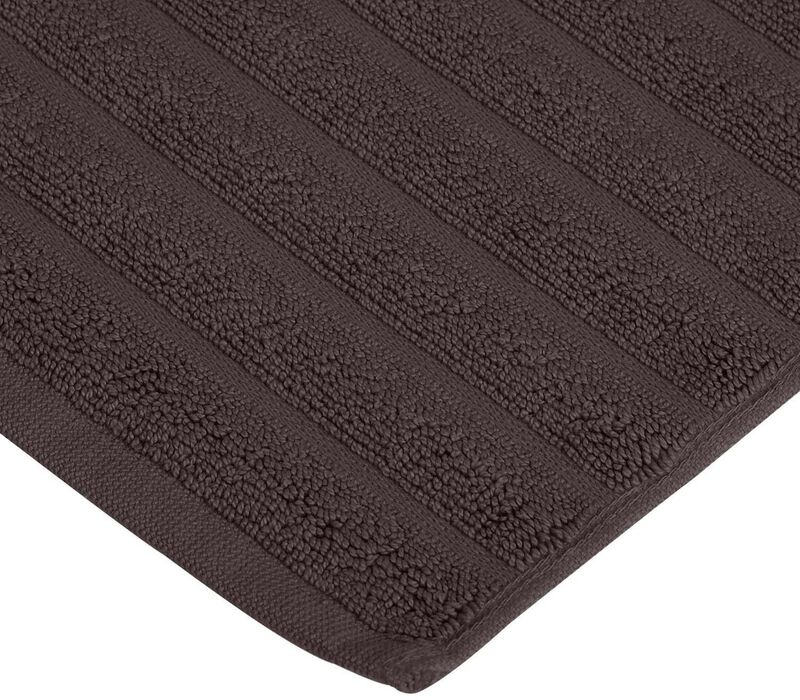 2 Piece Cotton Bath Mat Set with Lined Design for Bathroom image number 2