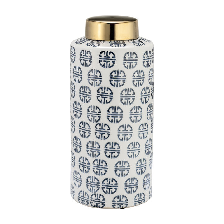 Modern Ginger Jar Navy/White