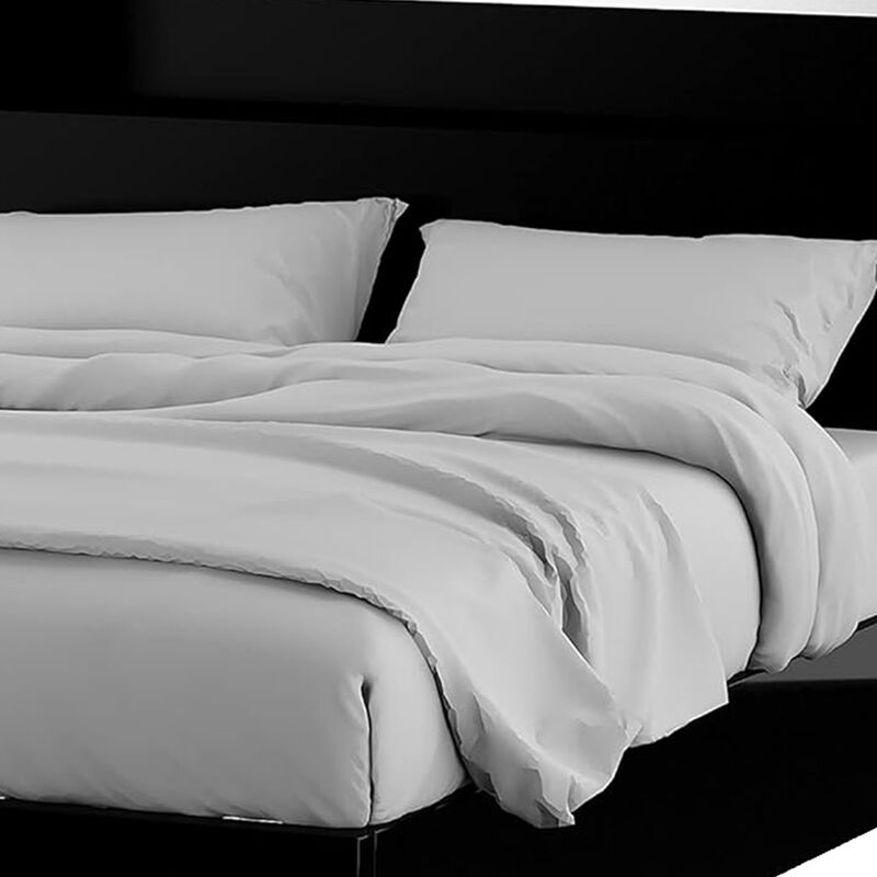Queen Bedroom Set, Black, Chrome Wood, 2 Piece Set with Nightstand image number 3