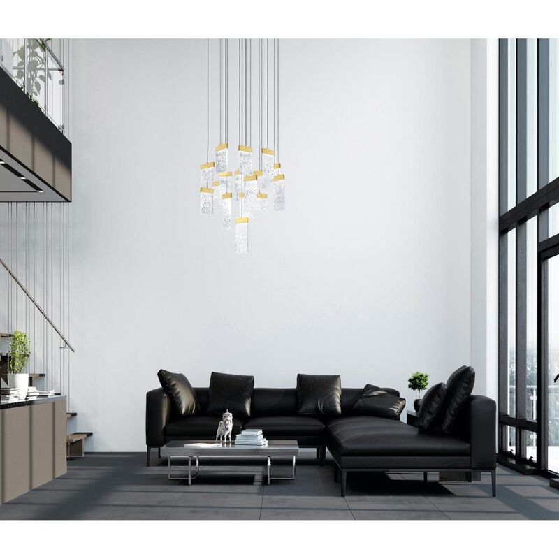 Carolina LED Chandelier With Gold Leaf Finish