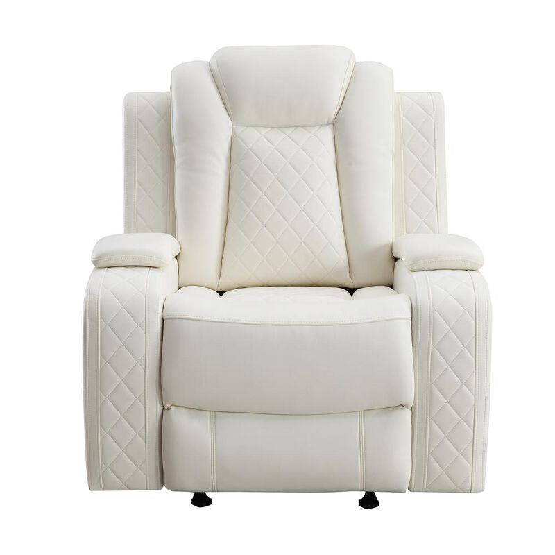 New Classic Furniture Orion Glider Recliner W/ Pwr Fr & Hr-White