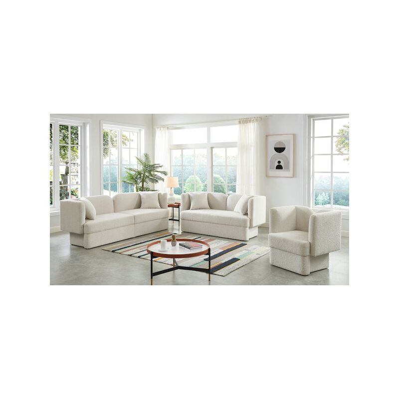 Meridian Furniture Marcel Cream Boucle Fabric Chair