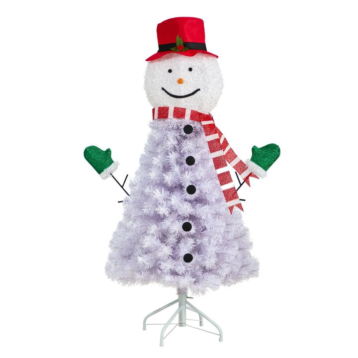 Nearly Natural 4-ft Snowman Artificial Christmas Tree with 234 Bendable Branches