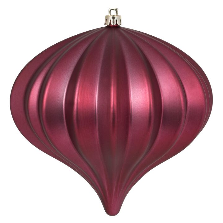 Vickerman 5.7" Berry Red Matte Onion Christmas Ornament, UV Treated, Set of 3