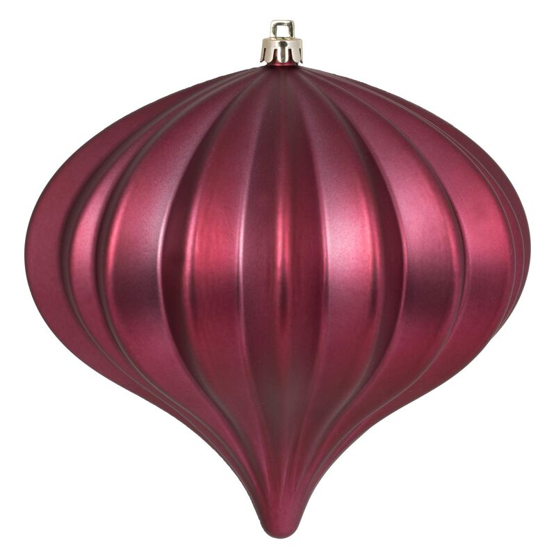Vickerman 5.7" Berry Red Matte Onion Christmas Ornament, UV Treated, Set of 3 image number 0