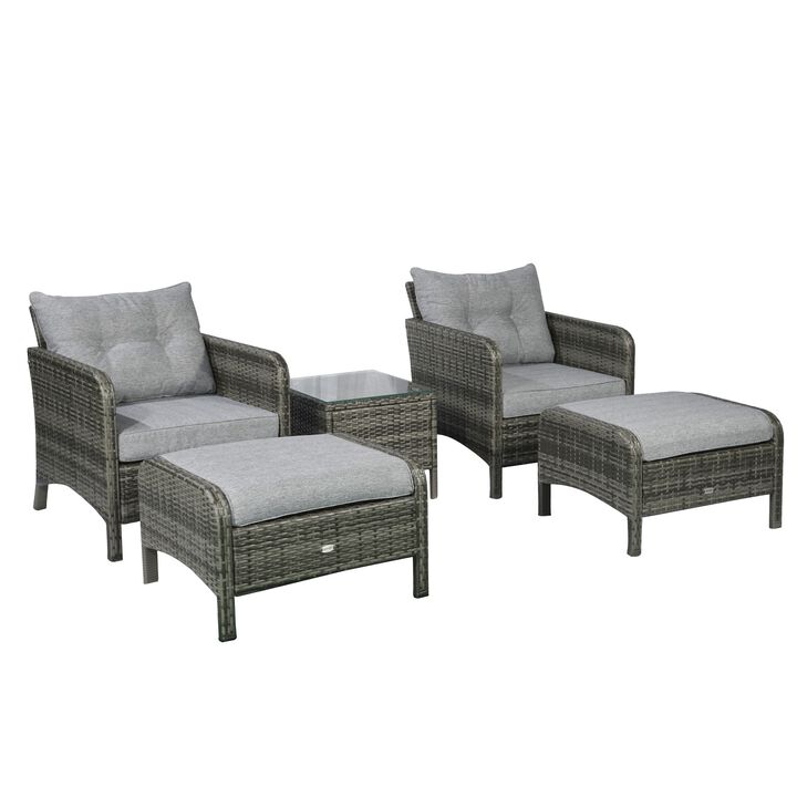 Hivvago 5-Piece Wicker Outdoor Furniture Set for Patio or Garden