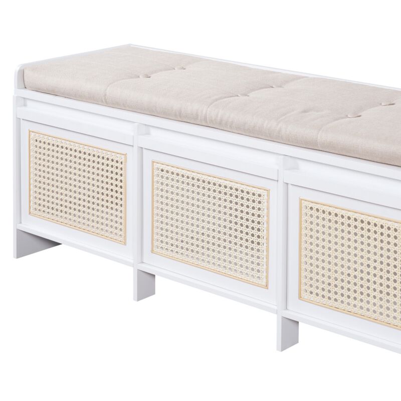 Seckbo Retro Button Tufted Upholstered Storage Bench image number 7