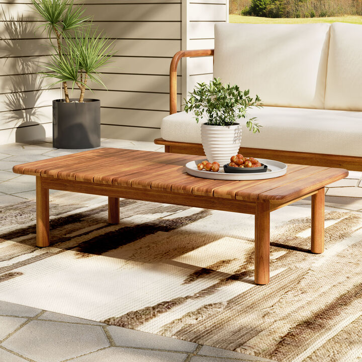 Christopher Knight Home Masaki Modern Acacia Wood Patio Coffee Table