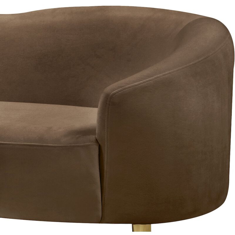 Meridian Furniture Ritz Brown Velvet Loveseat