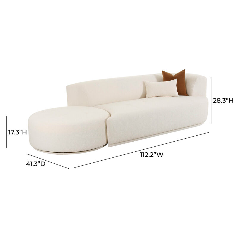 Fickle Cream Boucle 2-Piece Chaise Modular RAF Sofa image number 5