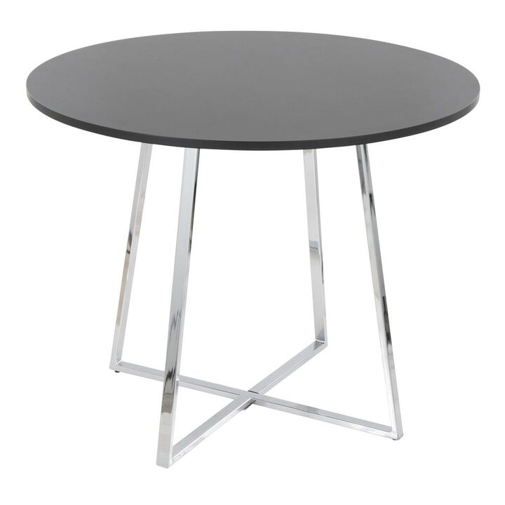 LumiSource Chrome Metal, Black MDF Canary Cosmo Dining Table