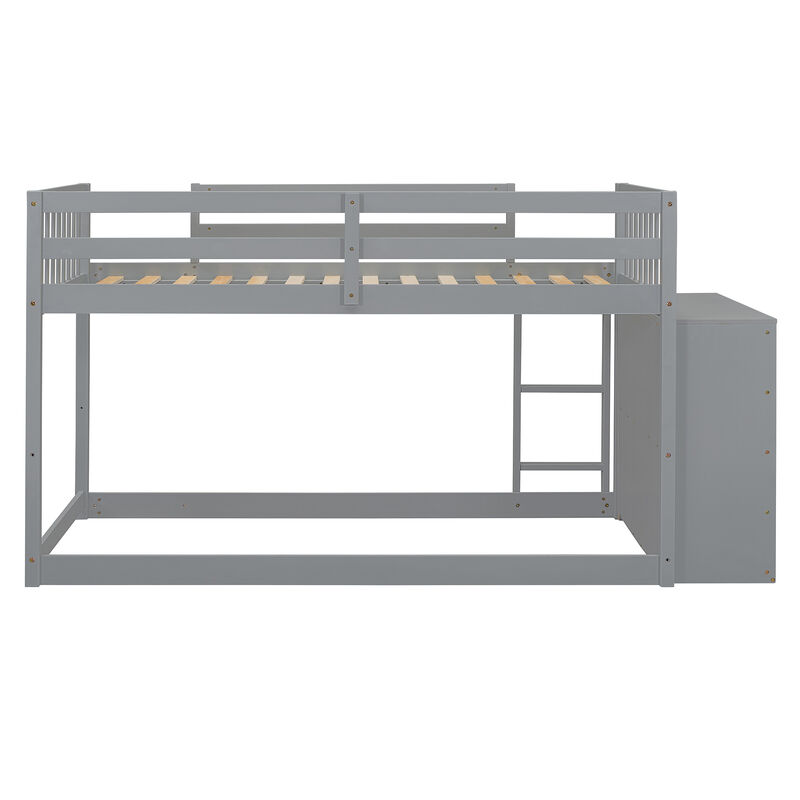 Whisen Twin over Twin Bunk Bed with 4 Drawers and 3 Shelves- Espresso