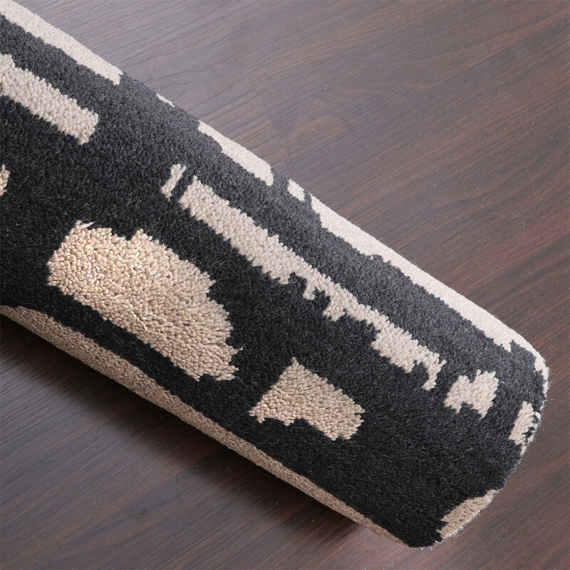 HAND KNOTTED WOOL Contemporary AREA RUGS  - Rectangle Shape, Contemporary Modern, Medium Pile Handmade Area Rugs for Living Room, Bed Room (N00065) image number 7
