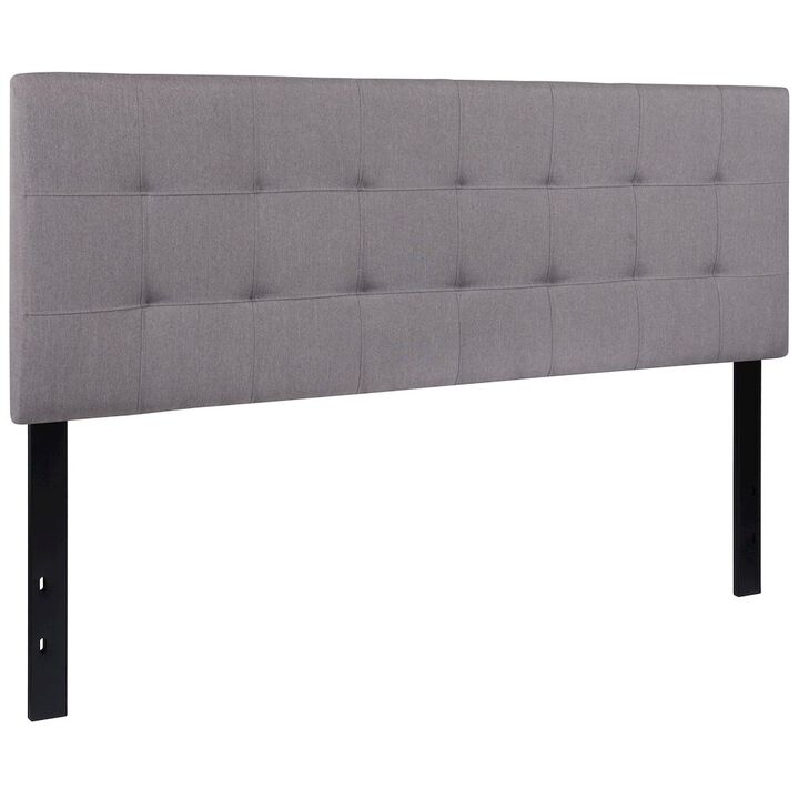 Flash Furniture Tufted Upholstered Queen Size Headboard in Light Gray Fabric