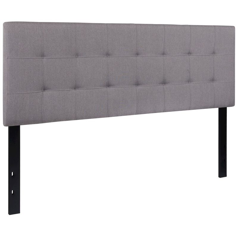 Flash Furniture Tufted Upholstered Queen Size Headboard in Light Gray Fabric image number 0