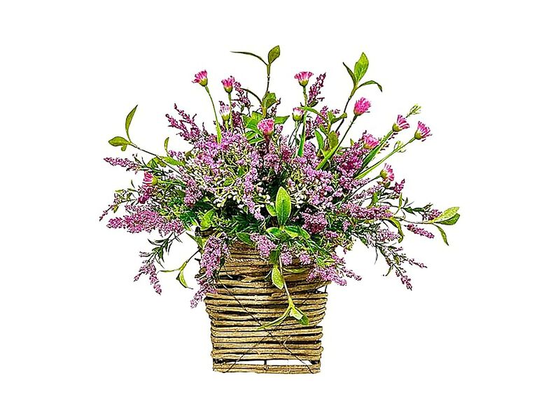 Wildflower Door Hanging Basket Spring Front Wreath Porch Farmhouse Decor Flowers image number 0