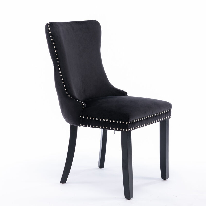 Streamdale Black Upholstered Dining Chairs, Set of 2 image number 3