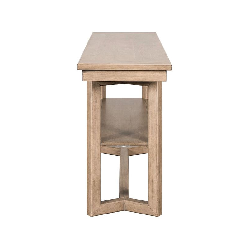 Liberty Furniture Living Room Sofa Table Center Trestle Display Shelf - Barley Buff Birch Wood image number 3